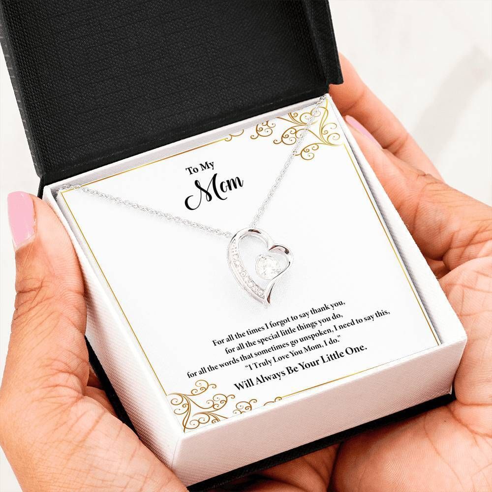 Will Always Be Your Little One Silver Forever Love Necklace Giving Mom