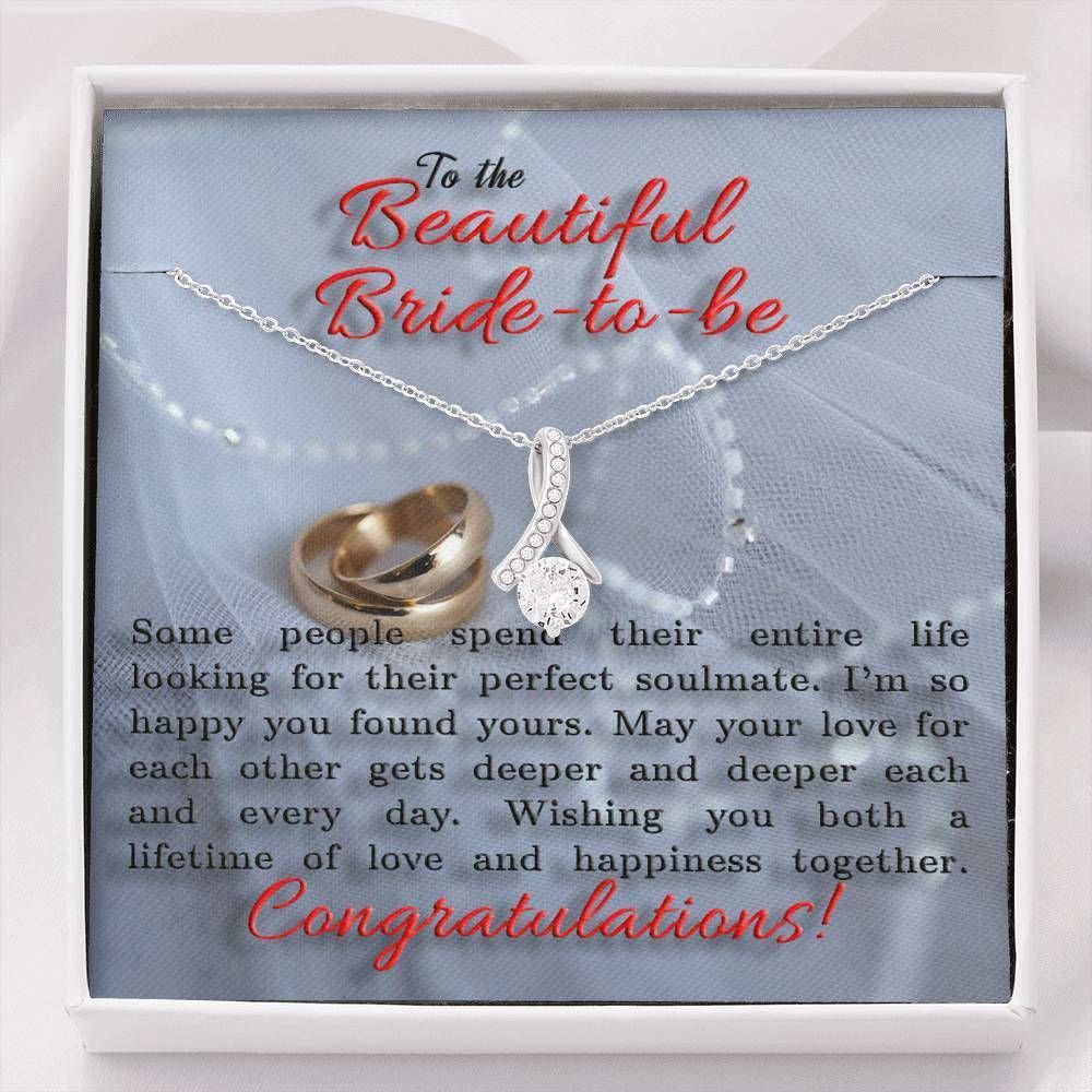 Wishing You Both A Lifetime Of Love And Happiness Together Alluring Beauty Necklace Gift For Bride To Be