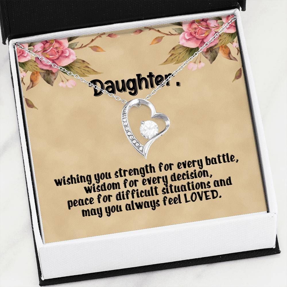 Wishing You Strength For Every Battle Silver Forever Love Necklace Giving Daughter