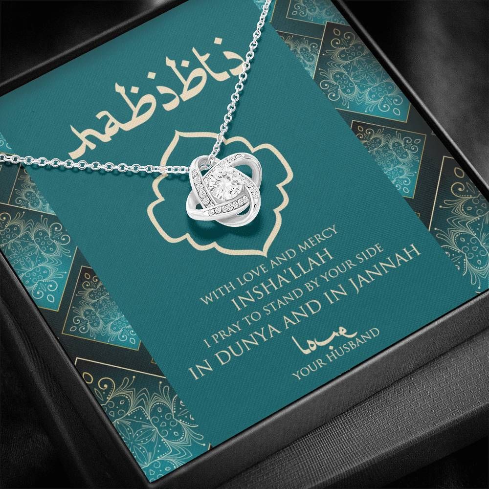 With Love And Mercy Muslim Love Knot Necklace Husband Gift For Wife