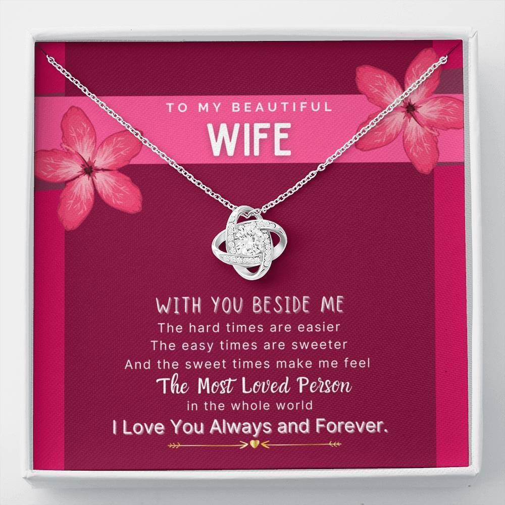 With You Beside Me Love Knot Necklace For Wife