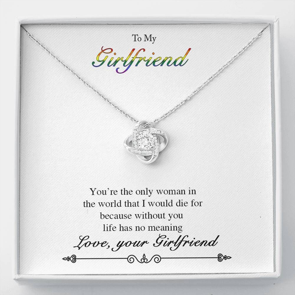Without You Life Has No Meaning Love Knot Necklace For Girlfriend