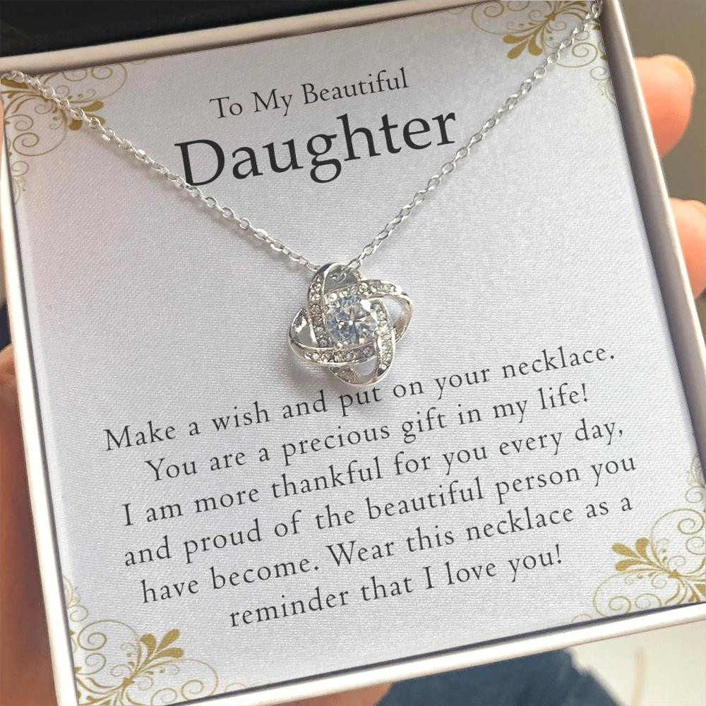 Wonderful Gift For Daughter Make A Wish And Put On Your Necklace Love Knot Necklace