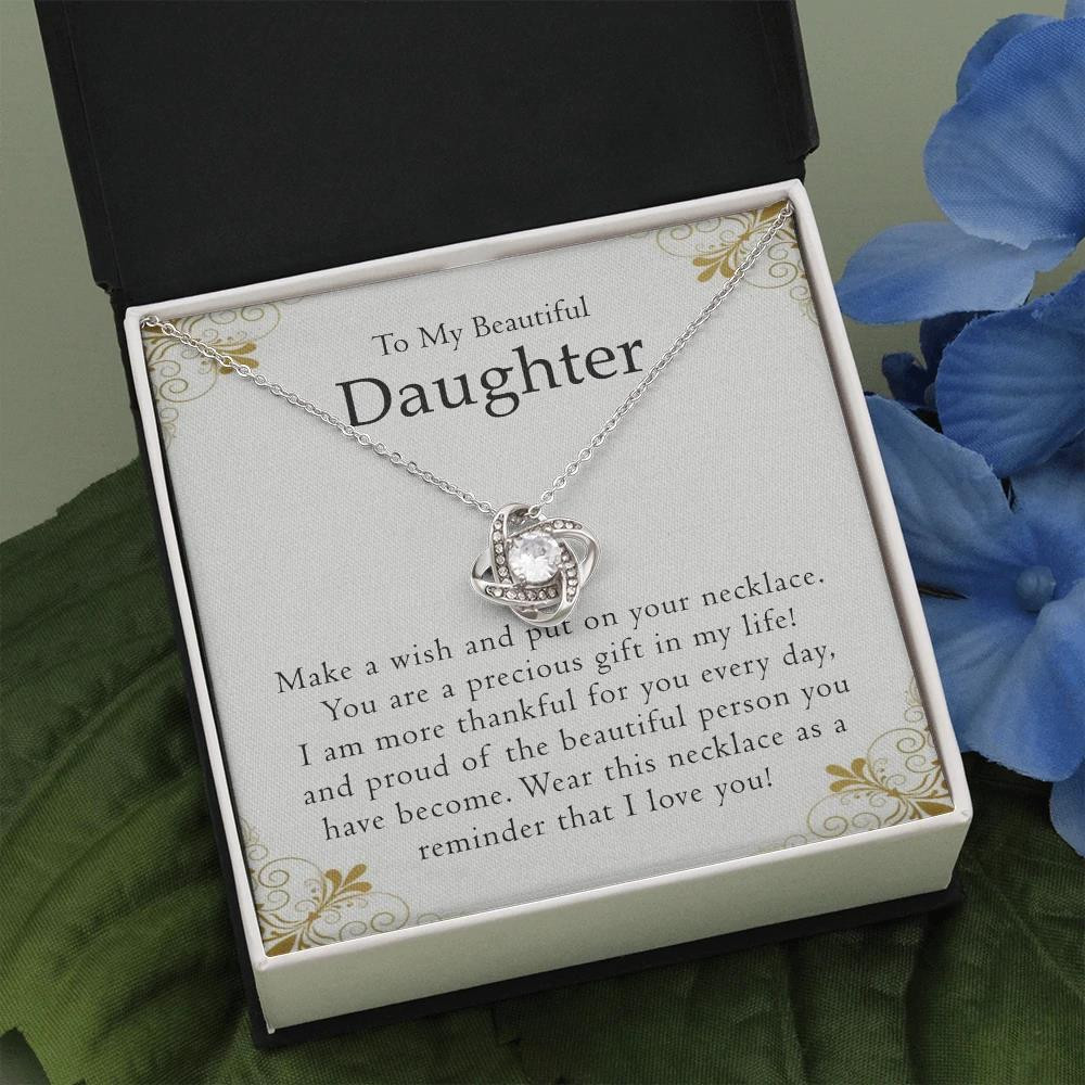 Wonderful Gift For Daughter Make A Wish And Put On Your Necklace Love Knot Necklace