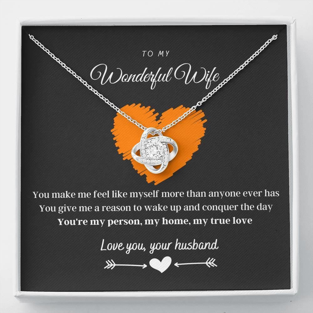 Wonderful Gift For Wife You Are My Home And My True Love Love Knot Necklace