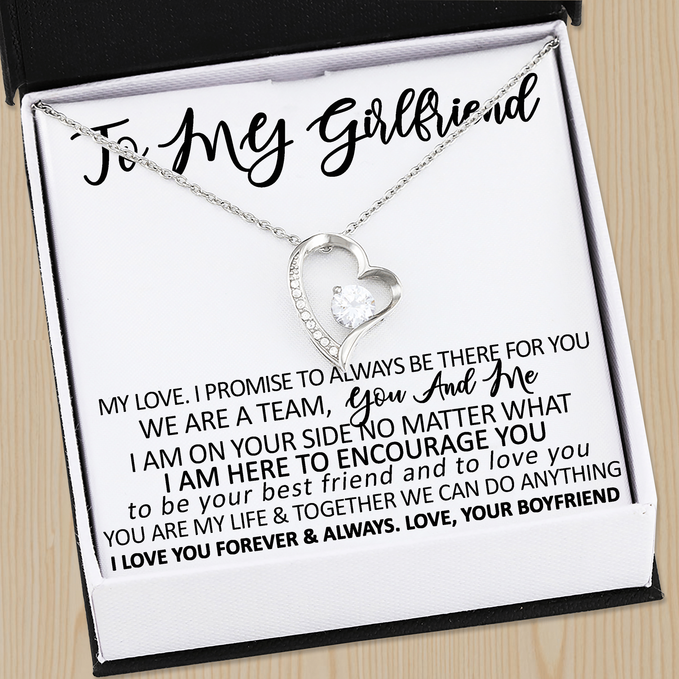 You And Me Silver Forever Love Necklace Gift For Girlfriend