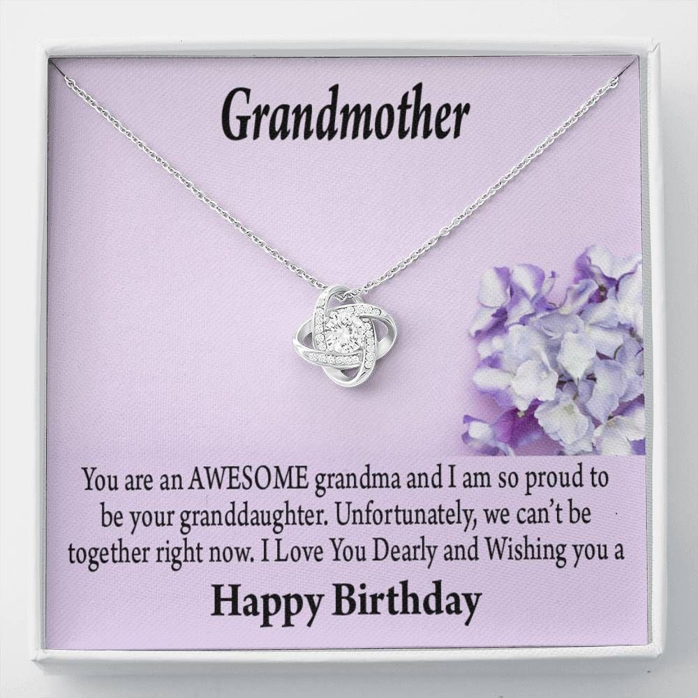 You Are Awesome Birthday Gift For Grandmother Love Knot Necklace