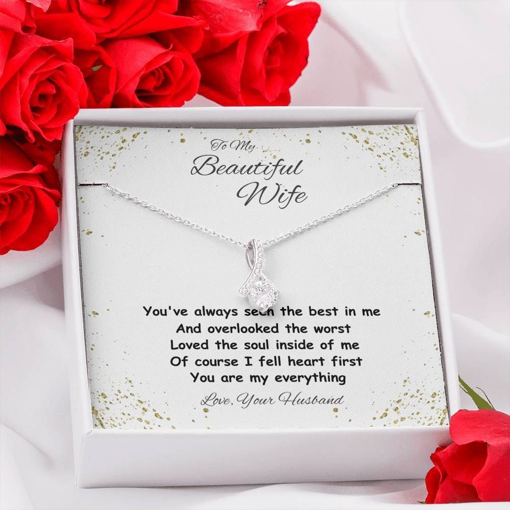 You Are My Everything 14K White Gold Alluring Beauty Necklace Gift For Wife