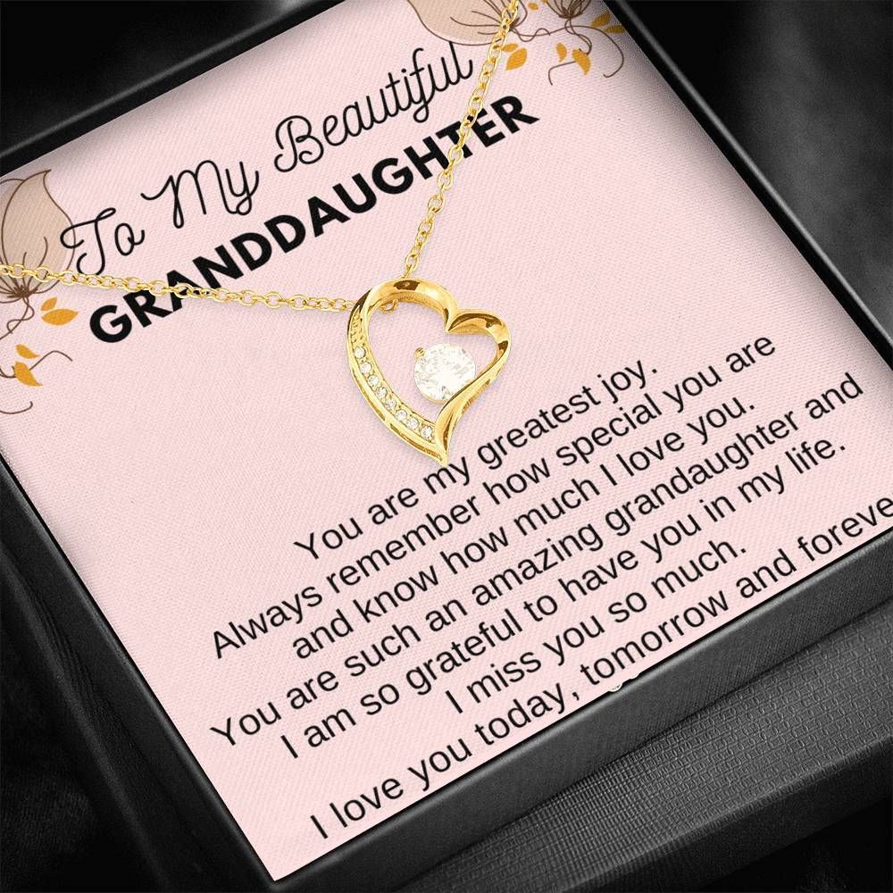 You Are My Greatest Joy Gift For Granddaughter 18K Gold Forever Love Necklace