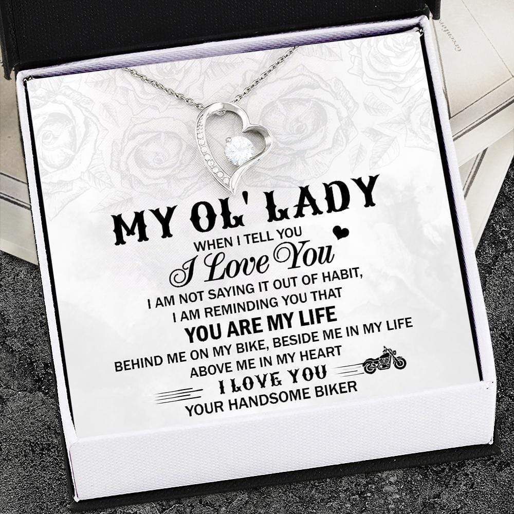 You Are My Life Giving Your Ol' Lady Silver Forever Love Necklace