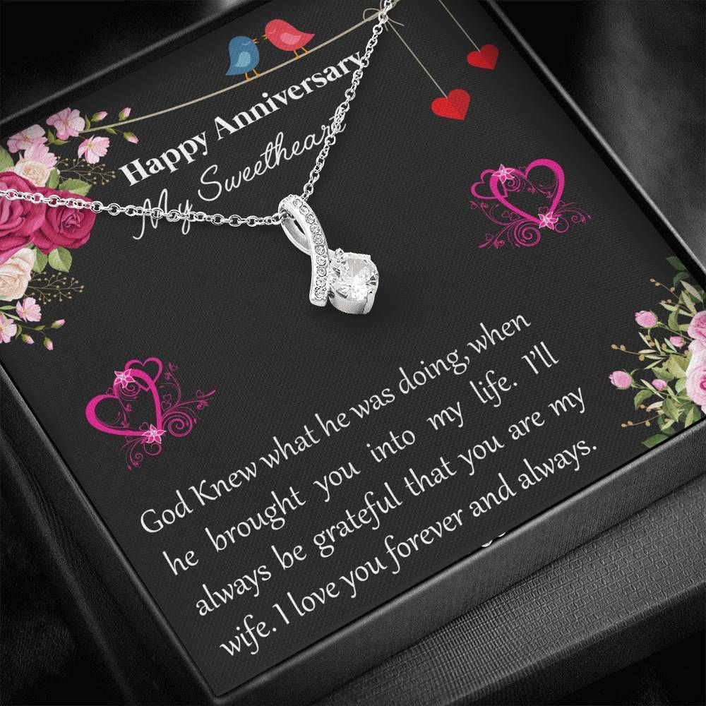 You Are My Wife Gift For Wife 14K White Gold Alluring Beauty Necklace