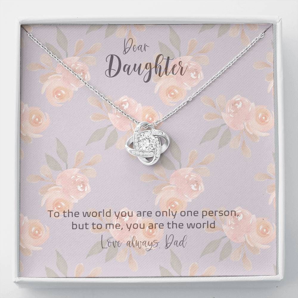 You Are My World Roses Art Love Knot Necklace Giving Daughter