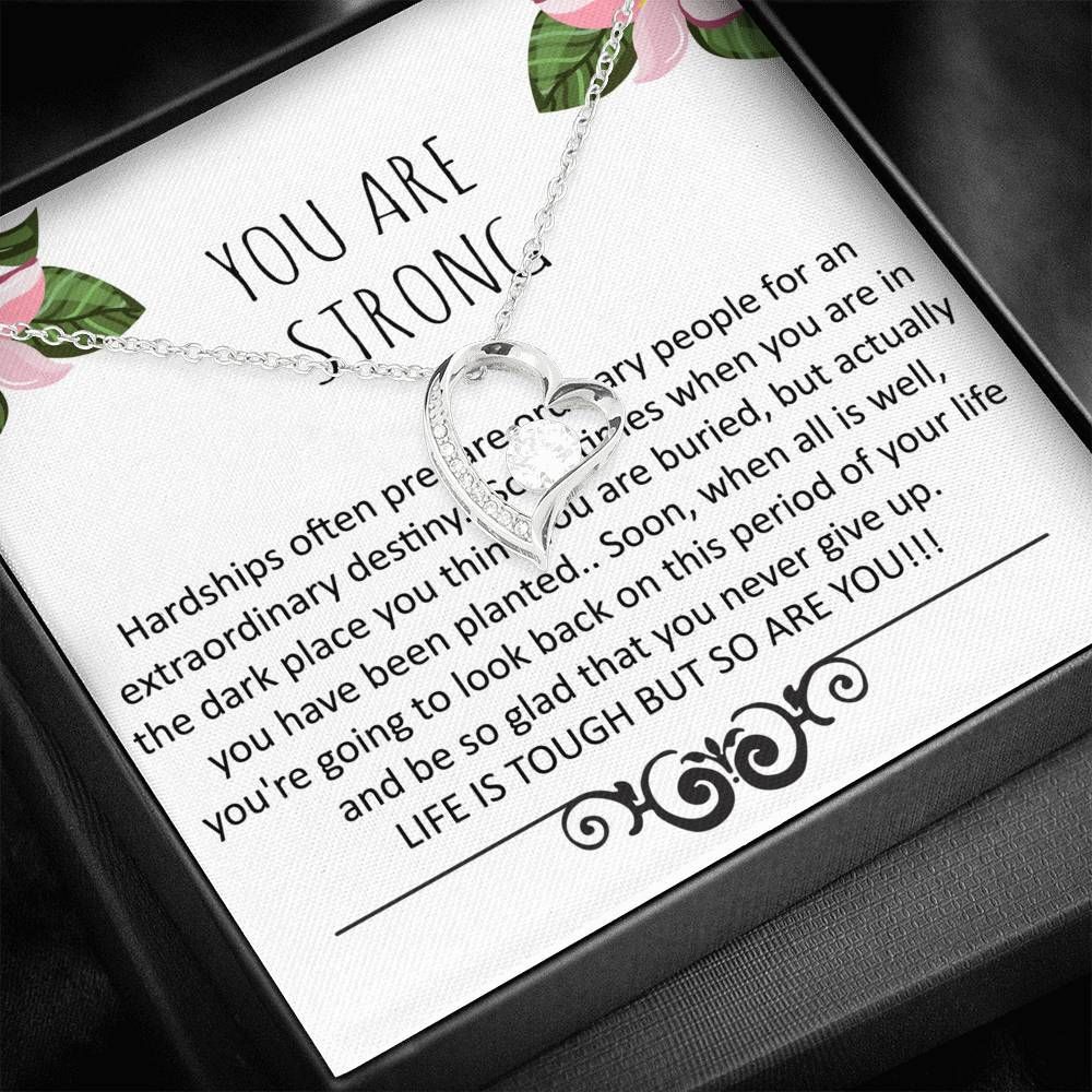 You Are Strong Gift For Daughter Silver Forever Love Necklace