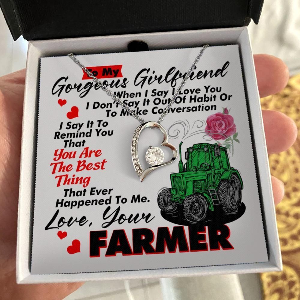 You Are The Best Thing Farmer Giving Girlfriend Forever Love Necklace
