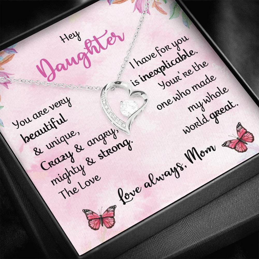You Are Very Beautiful And Unique Silver Forever Love Necklace Mom Giving Daughter