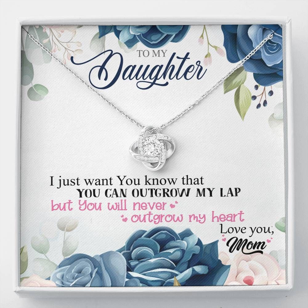 You Can Outgrow My Lap Love Knot Necklace Gift For Daughter