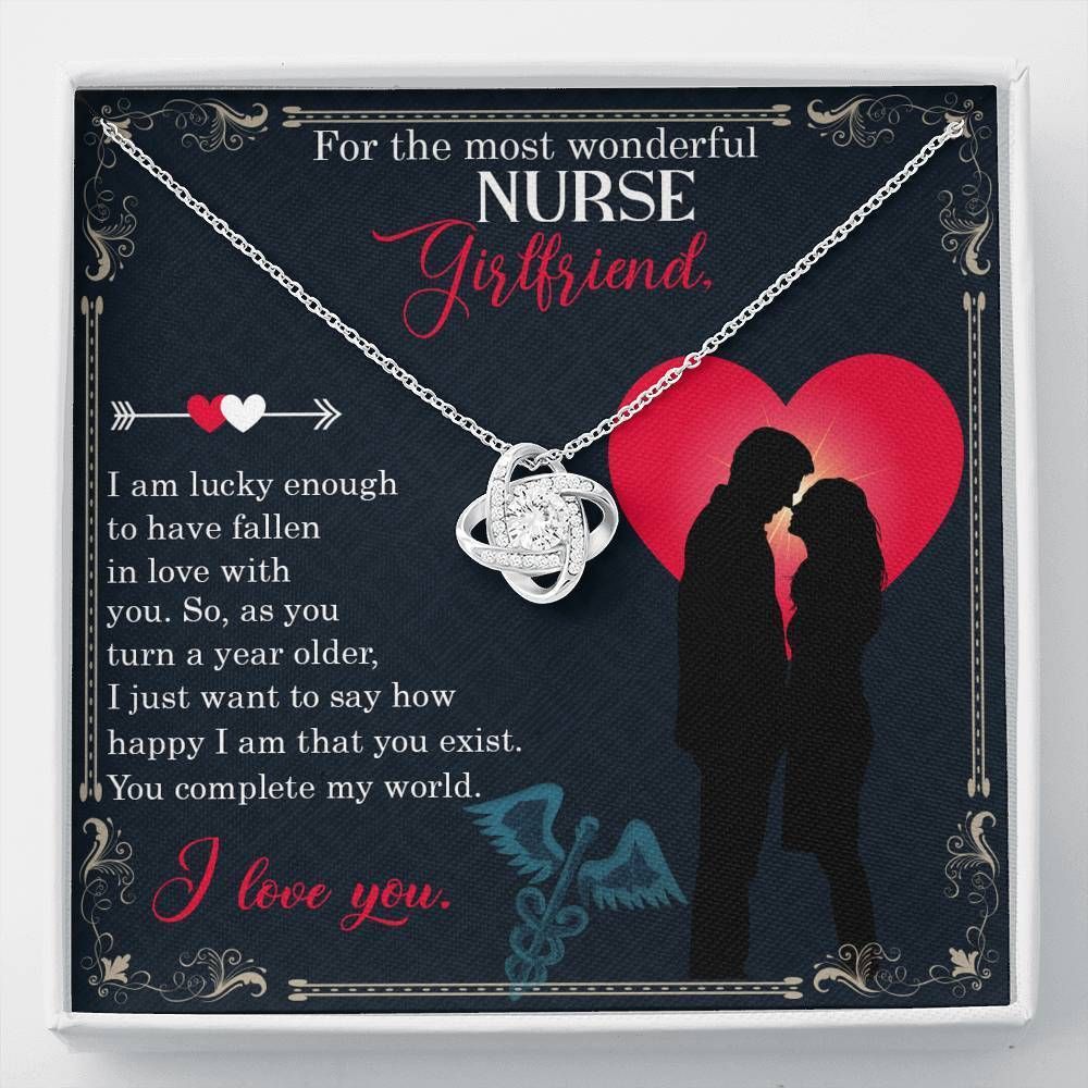 You Complete My World Love Knot Necklace Gift For Nurse Lover