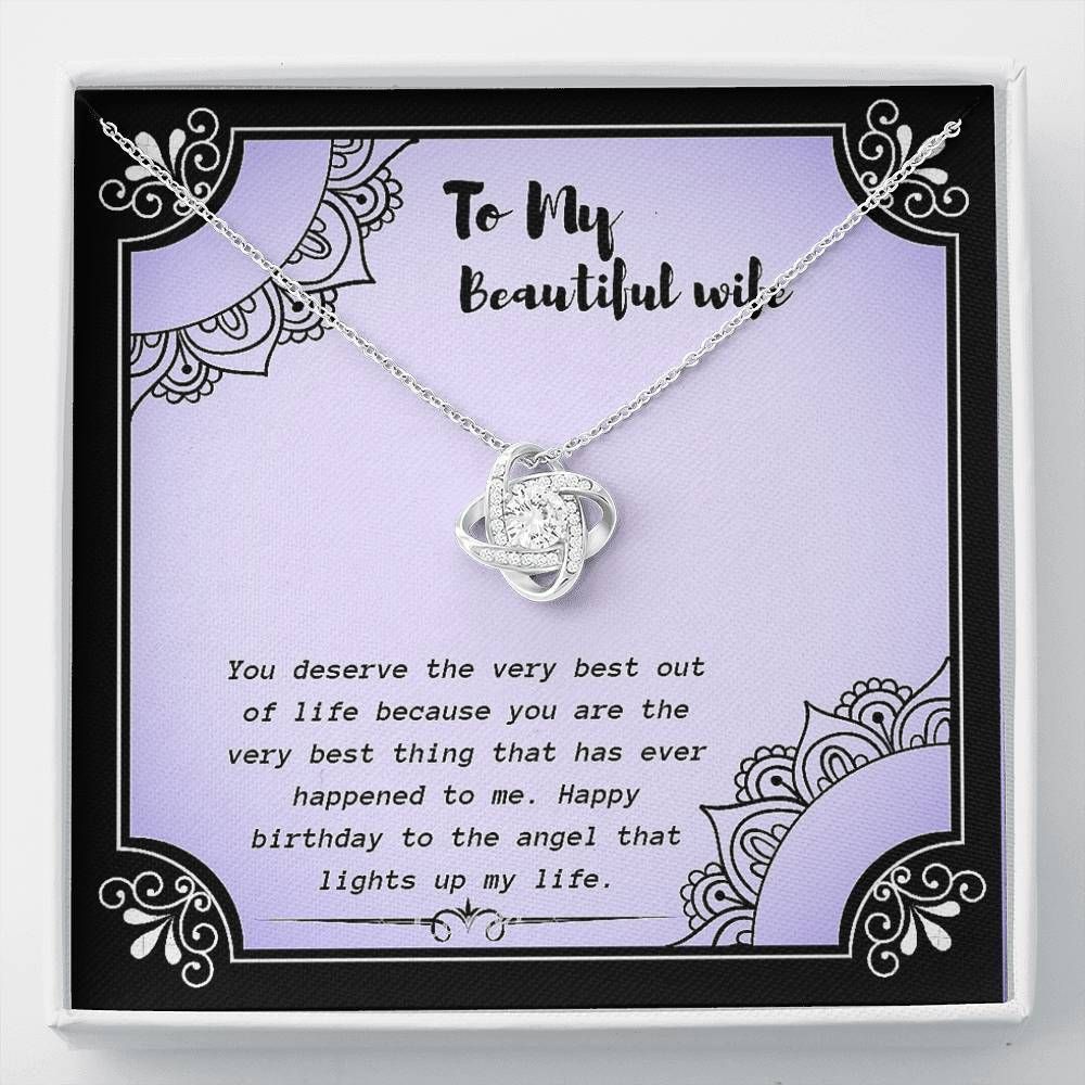 You Light Up My World Love Knot Necklace To Wife
