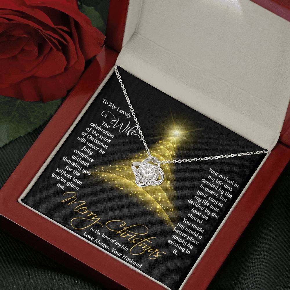 You Made My World Complete Love Knot Necklace For Wife Chirstmas