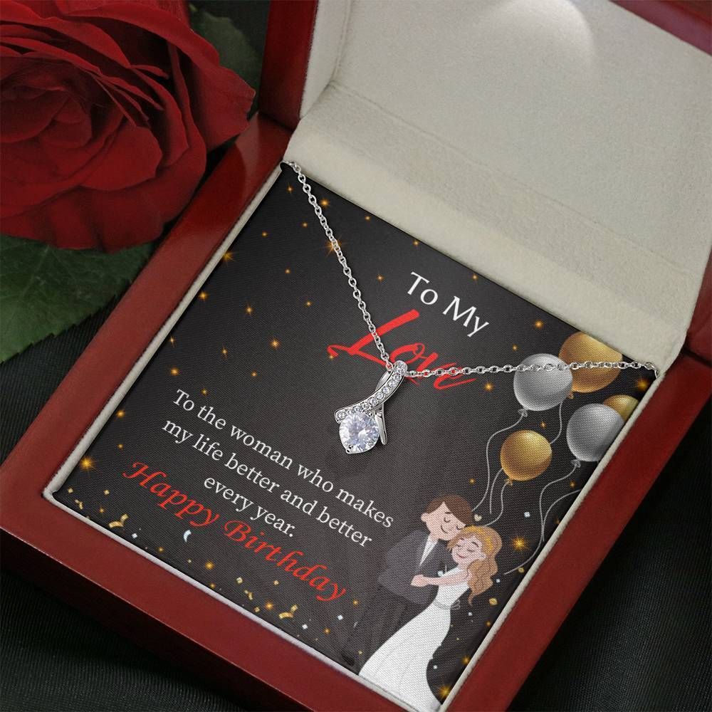 You Make Me Better Message Card Alluring Beauty Necklace Gift For Hers