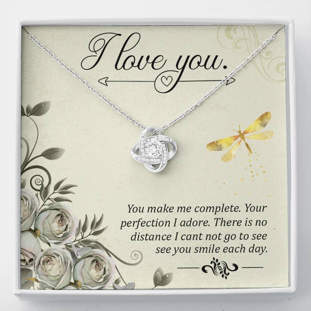 You Make Me Complete Love Knot Necklace Giving Wife