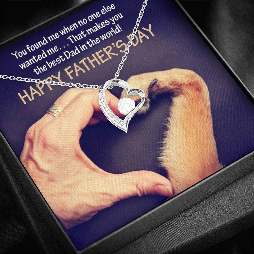 You The Best Dad In The World Silver Forever Love Necklace Giving Dad