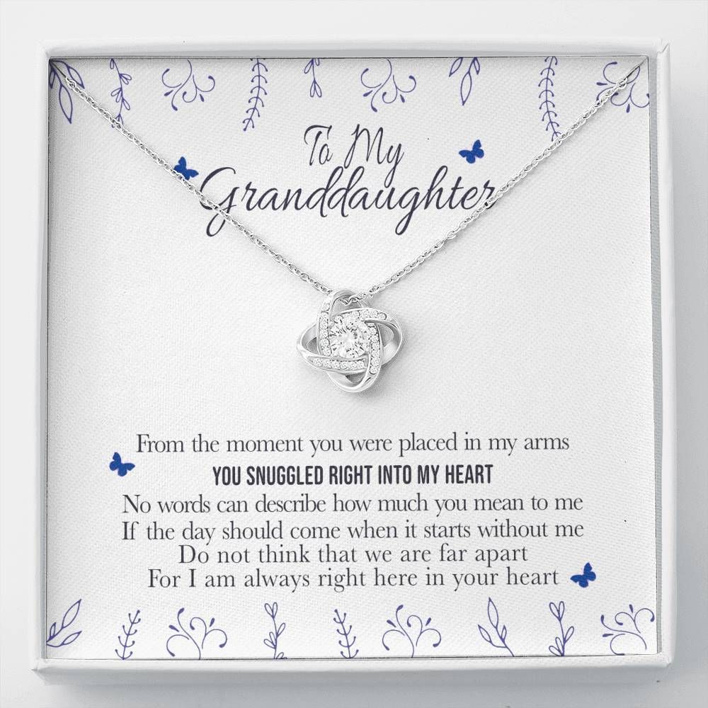 You Were Placed Into My Arms You Snuggled Right Into My Heart Gift For Daughter Love Knot Necklace