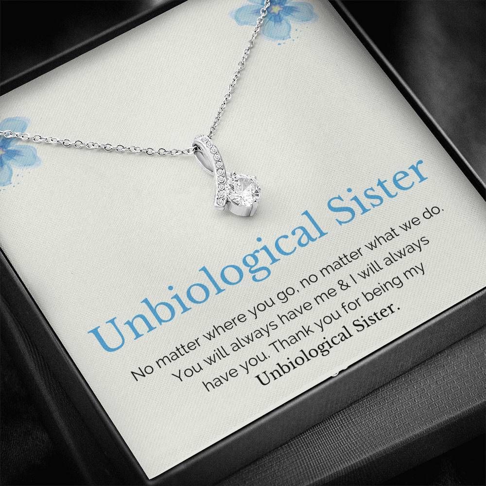 You Will Always Have Me 14K White Gold Alluring Beauty Necklace Gift For Unbiological Sister