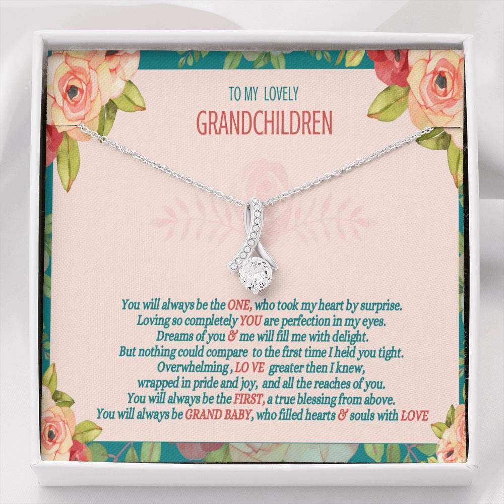 You'll Always Be Grand Baby Gift For Grandchildren 14K White Gold Alluring Beauty Necklace