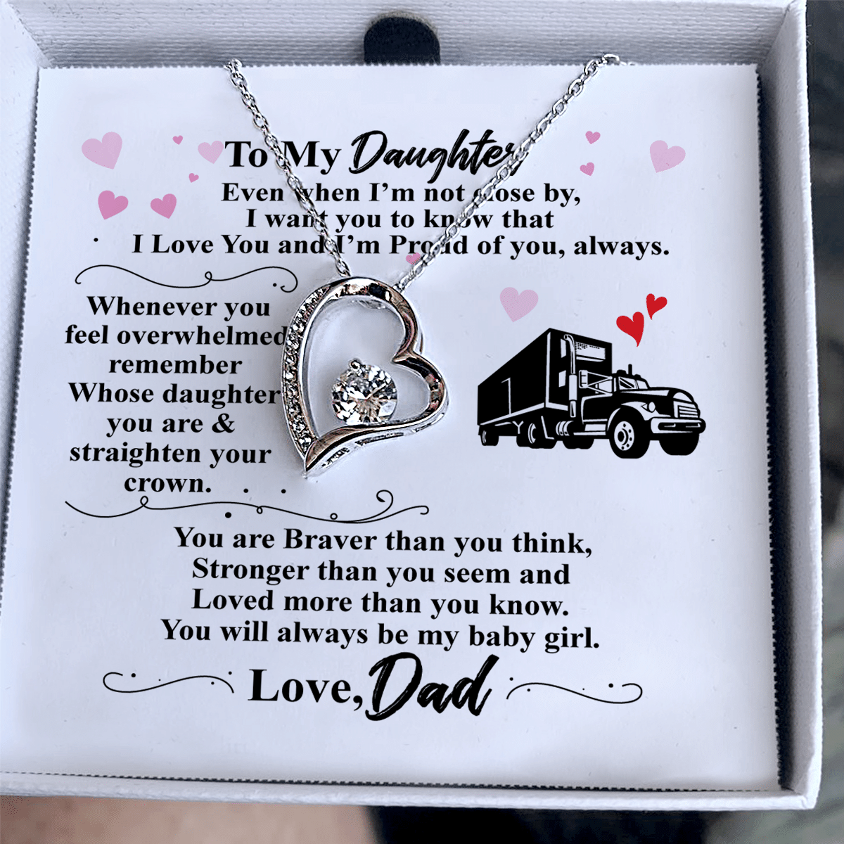 You'll Always Be My Baby Girl Dad Giving Daughter Forever Love Necklace