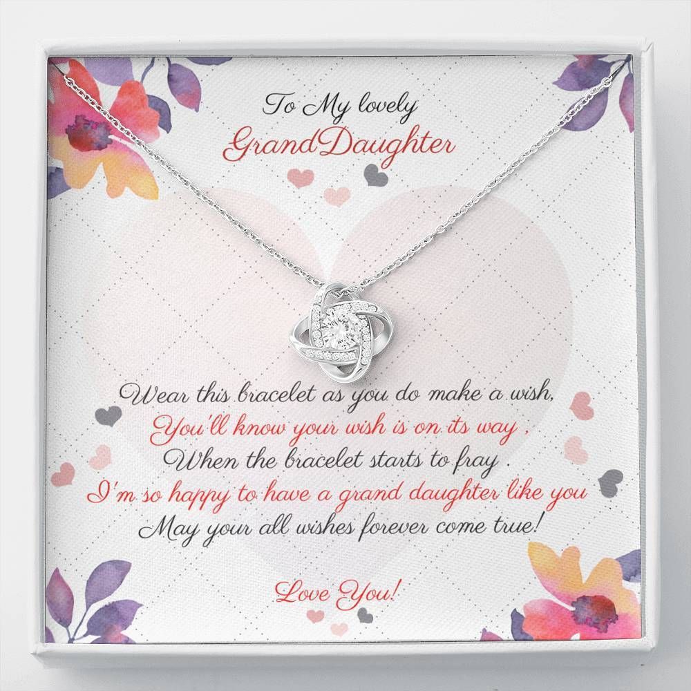 You'll Know Your Wish In On Its Way Love Knot Necklace For Granddaughter