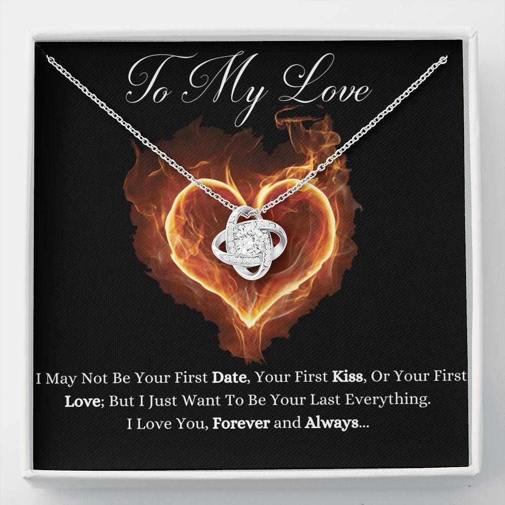 Your Last Everything Fire Heart Love Knot Necklace For Lover