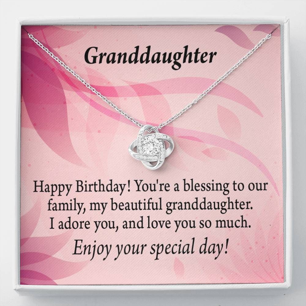 You're A Blessing To Our Family Love Knot Necklace Birthday Gift For Granddaughter