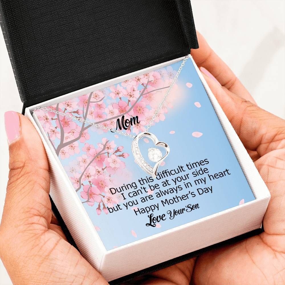 You're Always In My Heart Silver Forever Love Necklace Giving Mom