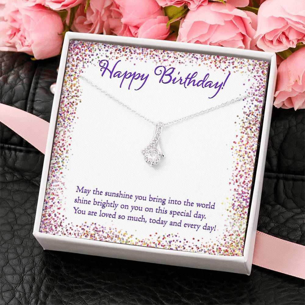 You're Loved Everyday 14K White Gold Alluring Beauty Necklace Gift For Women Birthday