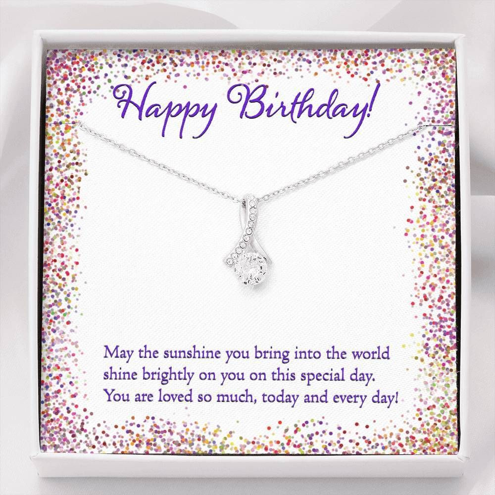 You're Loved Everyday 14K White Gold Alluring Beauty Necklace Gift For Women Birthday