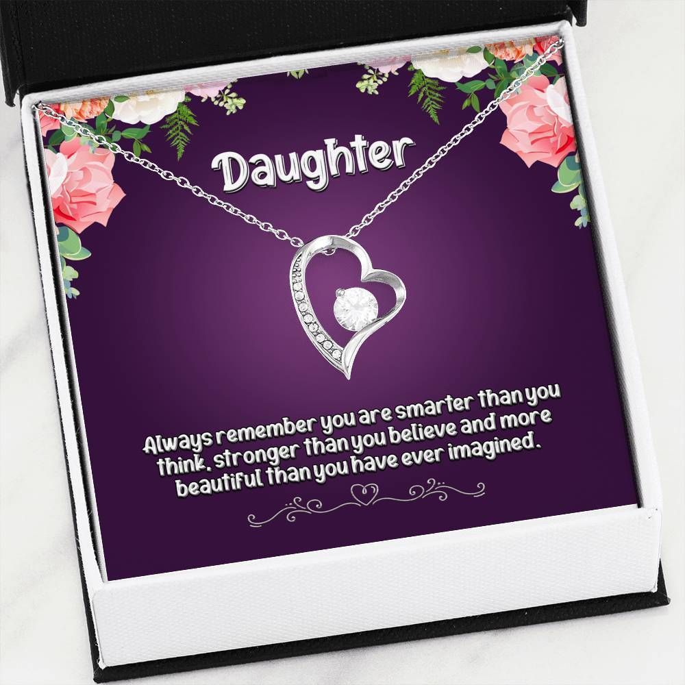 You're More Beautiful Than You've Ever Imagined Silver Forever Love Necklace Giving Daughter