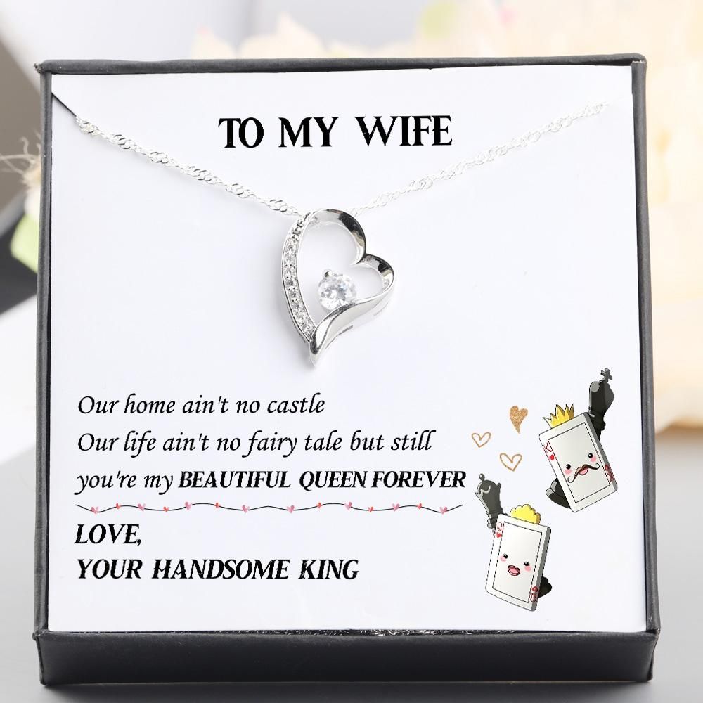 You're My Beautiful Queen Forever Giving Wife Silver Forever Love Necklace