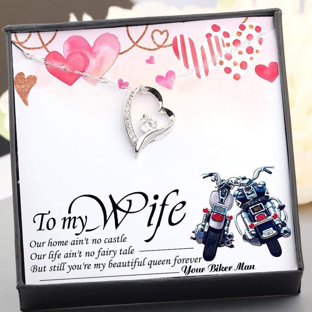 You're My Beautiful Queen Giving Wife Silver Forever Love Necklace
