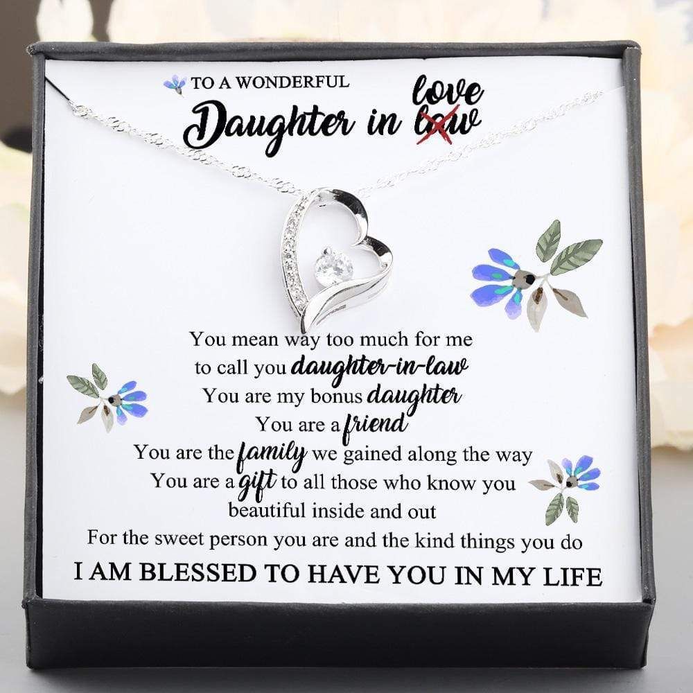 You're My Bonus Daughter Giving Daughter-In-Love Silver Forever Love Necklace