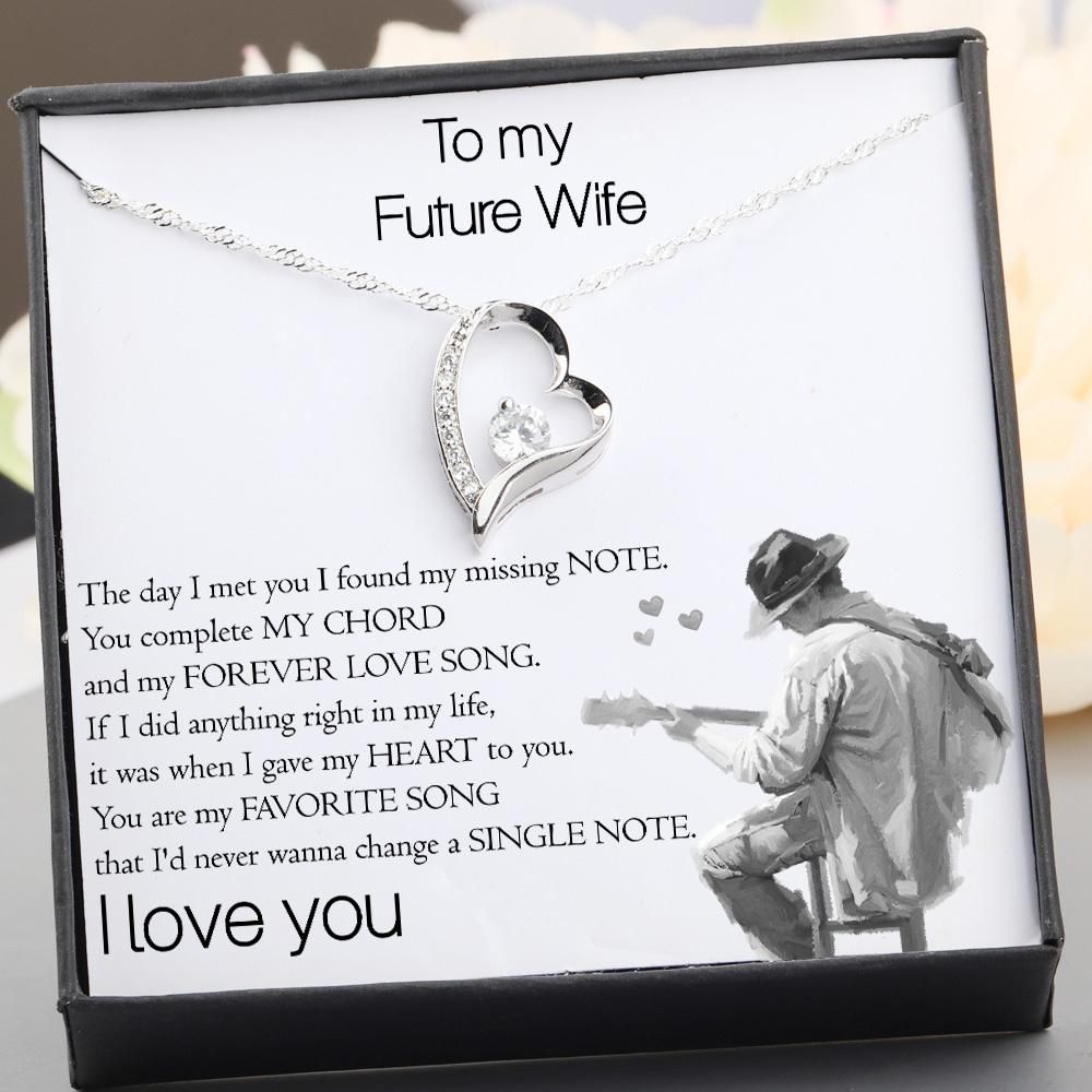 You're My Favorite Song Giving Future Wife Silver Forever Love Necklace