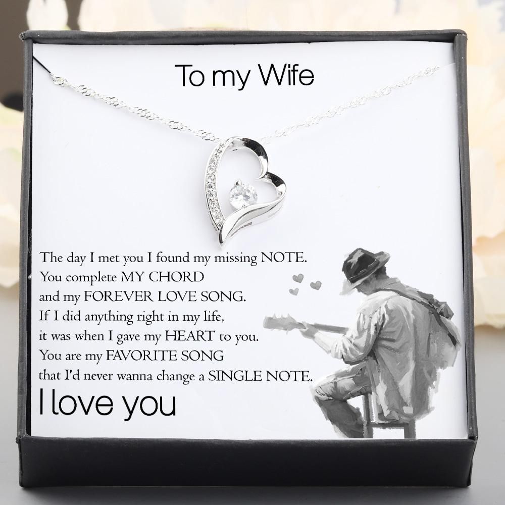 You're My Favorite Song Giving Wife Silver Forever Love Necklace