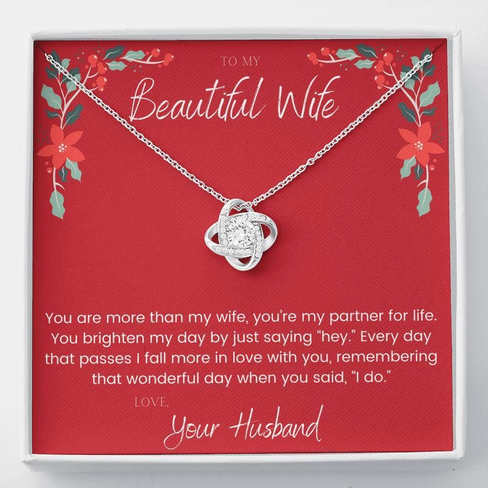 You're My Partner For Life Giving Wife Love Knot Necklace