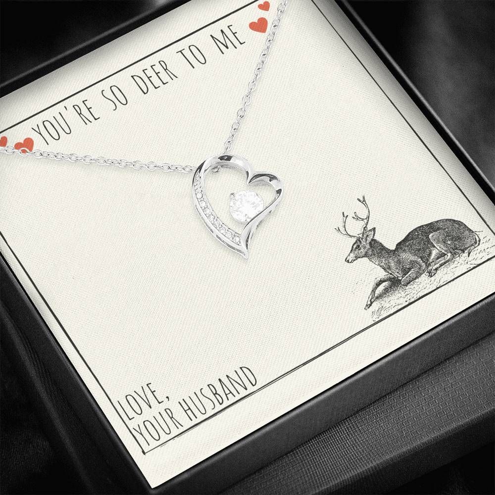 You're So Deer To Me Husband Giving Wife Silver Forever Love Necklace