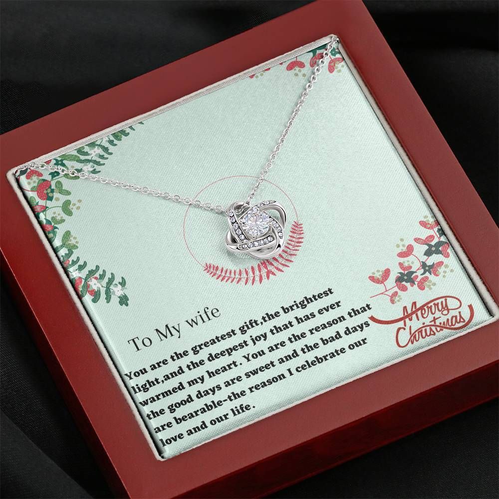 You're The Brightest Light Love Knot Necklace Giving Wife