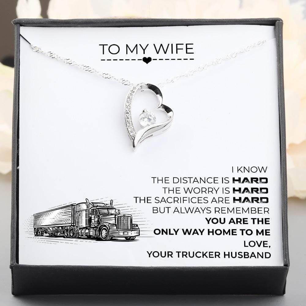 You're The Only Way Home To Me Husband Giving Wife Silver Forever Love Necklace