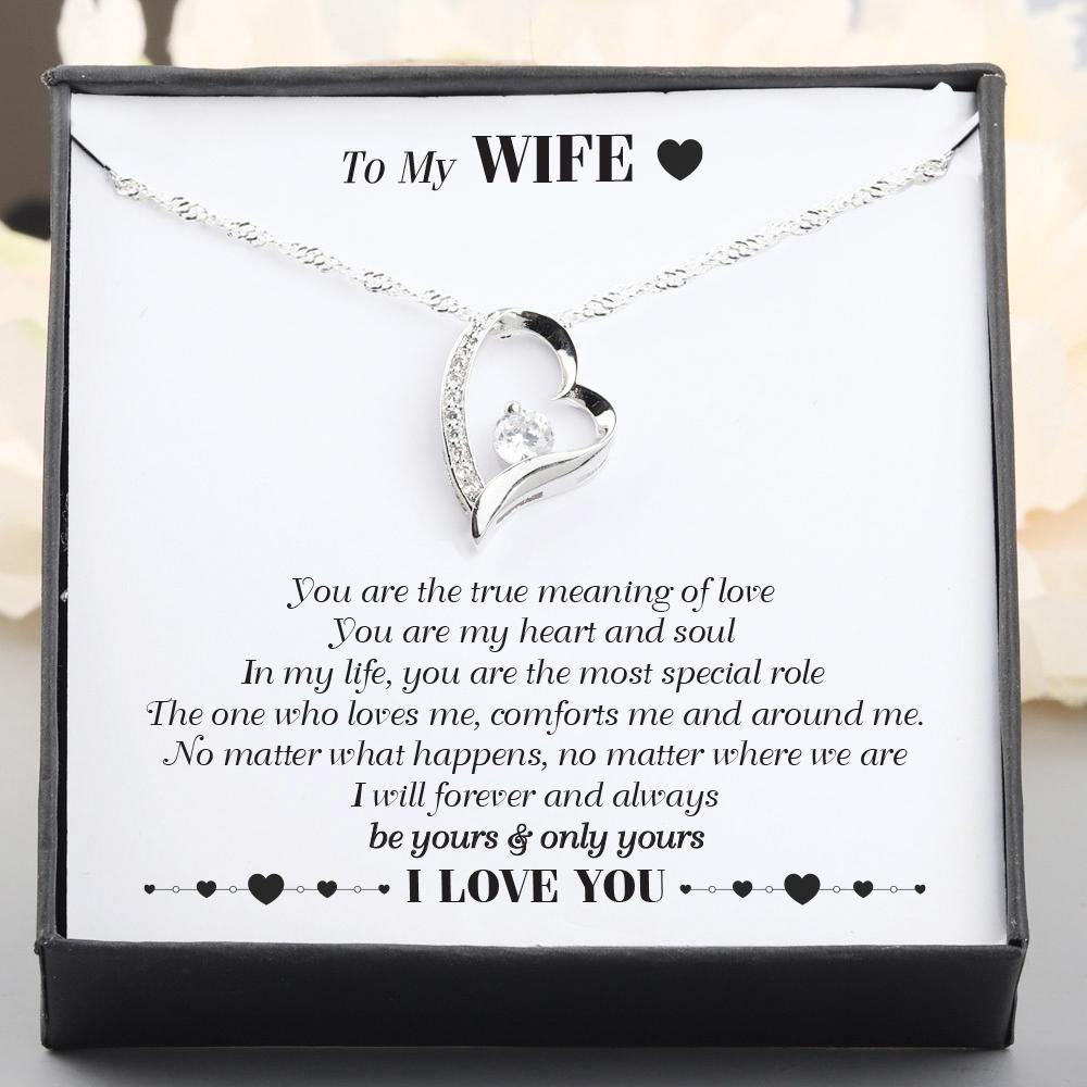 You're True The Meaning Love Giving Wife Silver Forever Love Necklace