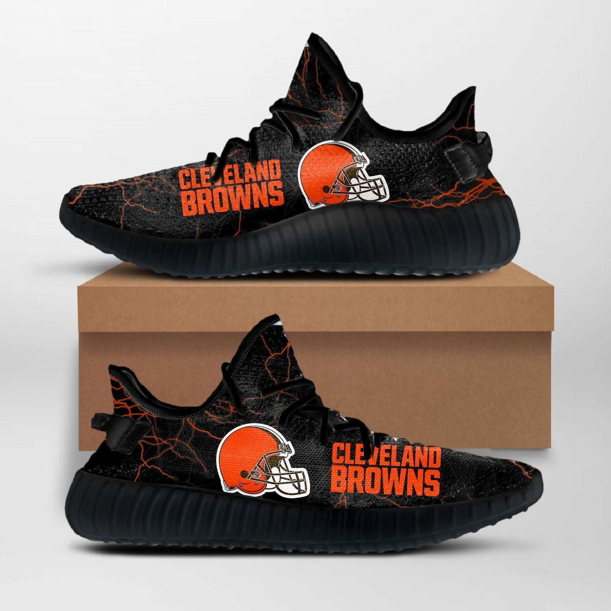 Buy Cleveland Browns Custom Yeezy NFL Custom Yeezy Shoes For Fans Yeezy Boost 350 V2 Top Trending Shoes Gift