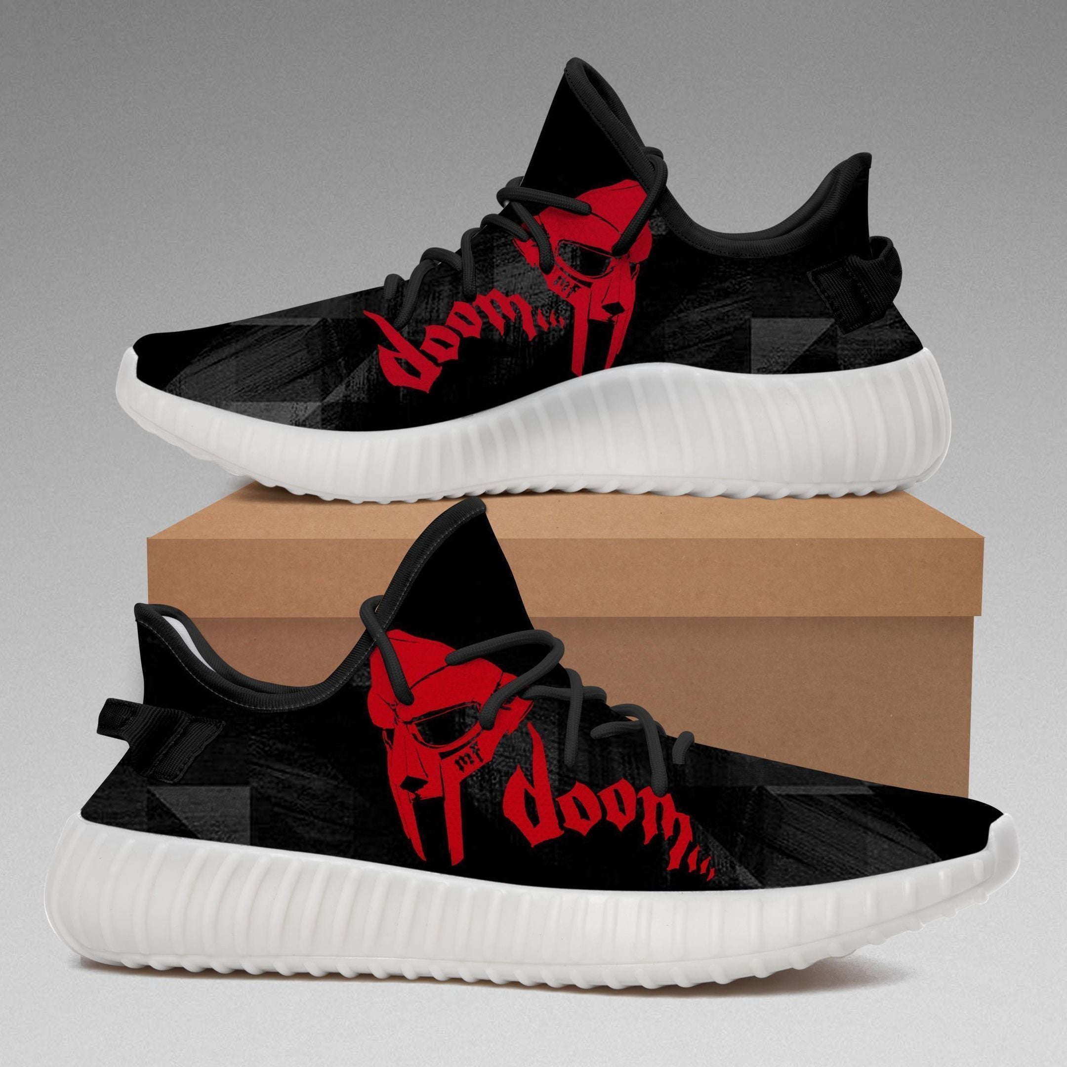 Buy Doom Black Yeezy Shoes Custom Shoes