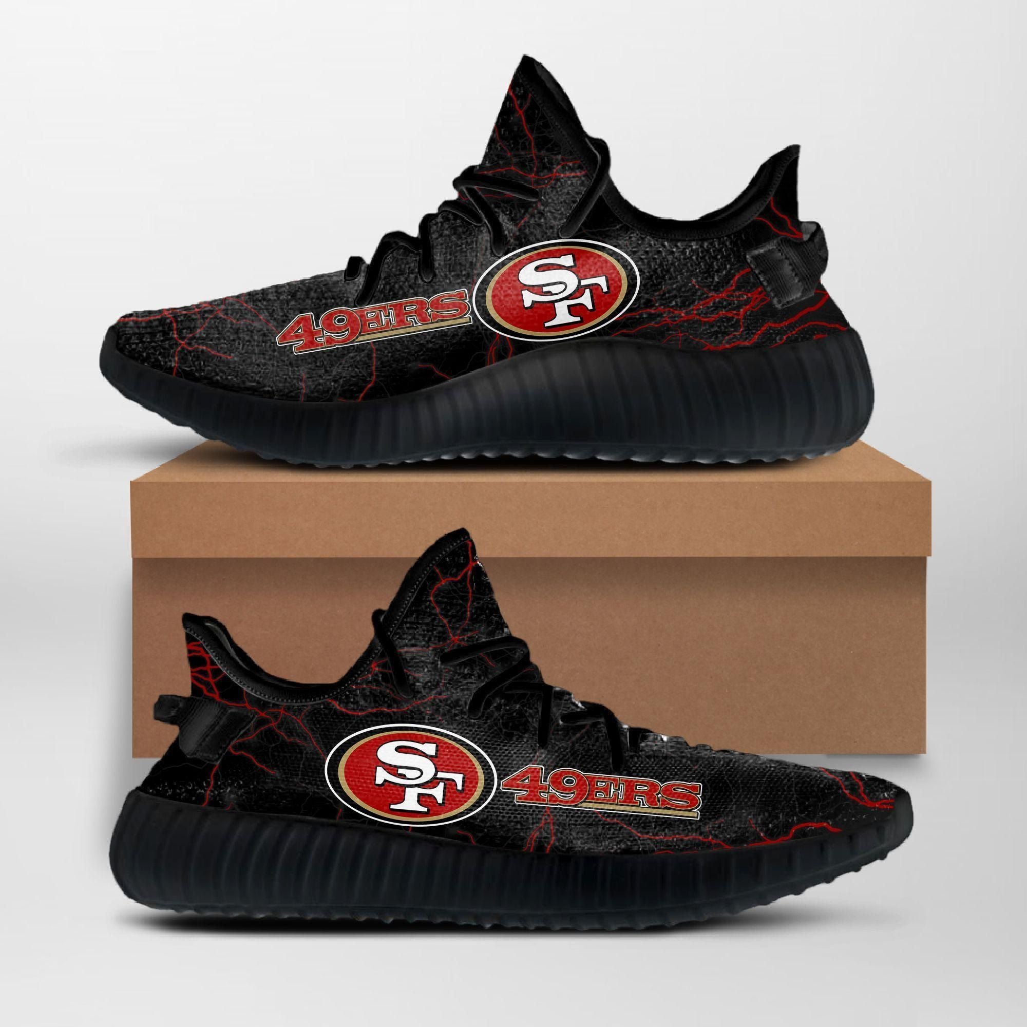 San Francisco 49ers NFL Custom Yeezy Shoes Sneakers, Custom Yeezy Boost, Hypebeast Shoes, Custom Shoes